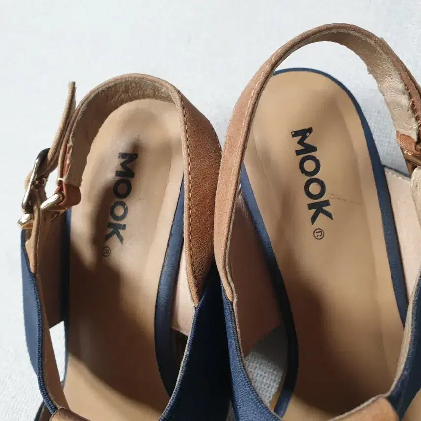 [BUNJANG] Mook Navy Wedge Heel Sandals Women 230 / 무크 네이비 웨지힐 샌들 여성 230
