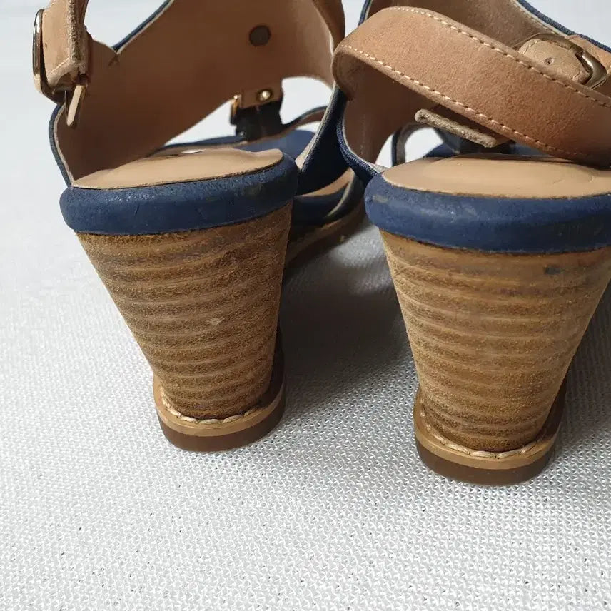 [BUNJANG] Mook Navy Wedge Heel Sandals Women 230 / 무크 네이비 웨지힐 샌들 여성 230