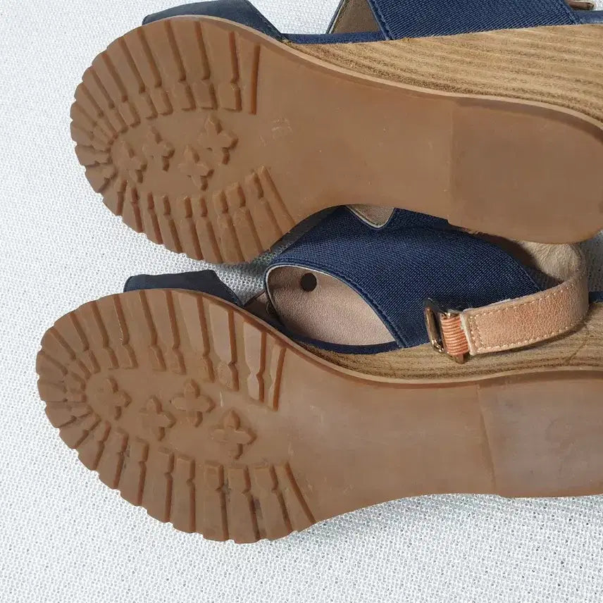 [BUNJANG] Mook Navy Wedge Heel Sandals Women 230 / 무크 네이비 웨지힐 샌들 여성 230