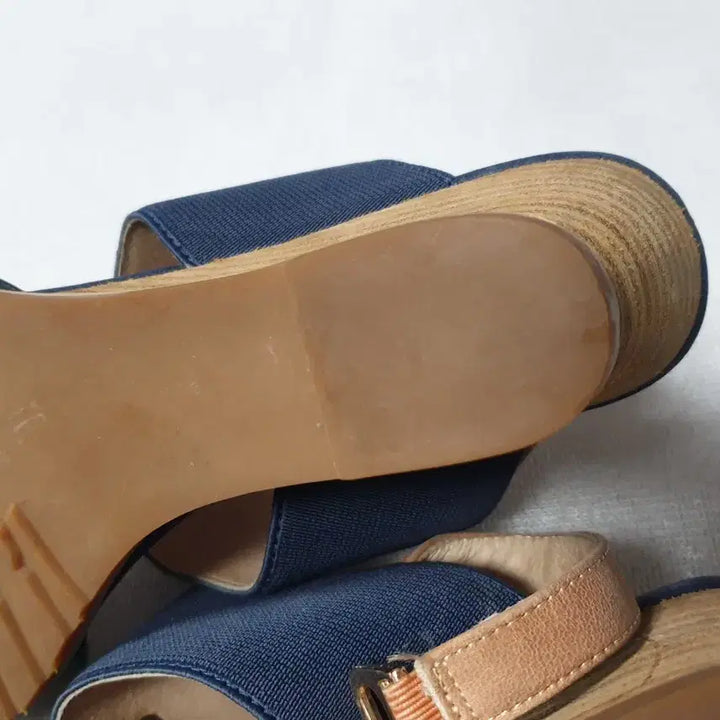[BUNJANG] Mook Navy Wedge Heel Sandals Women 230 / 무크 네이비 웨지힐 샌들 여성 230