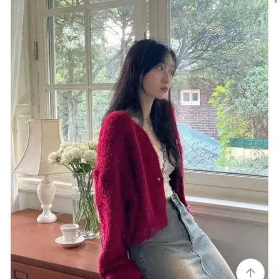 [BUNJANG] Ordinary Day Pine Needle Angora Loose Cardigan / 교신 보통의날 솔잎 앙고라 루즈 가디건