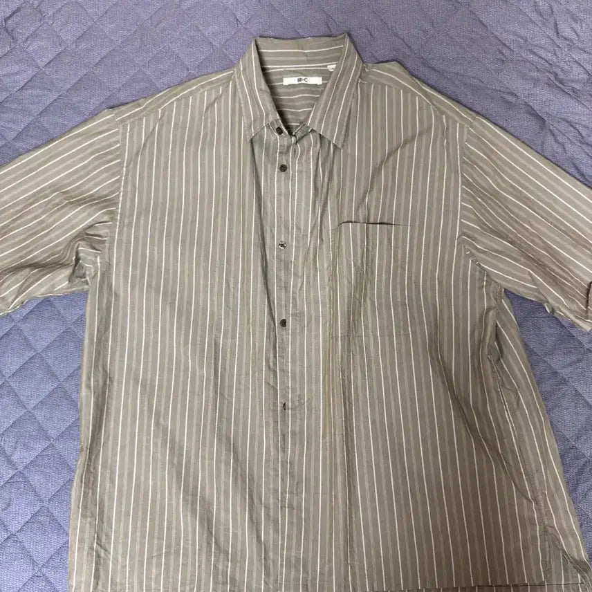 [SOLD OUT] (L) [유니클로:C] 브로드클로스오버사이즈 반팔셔츠 브라운