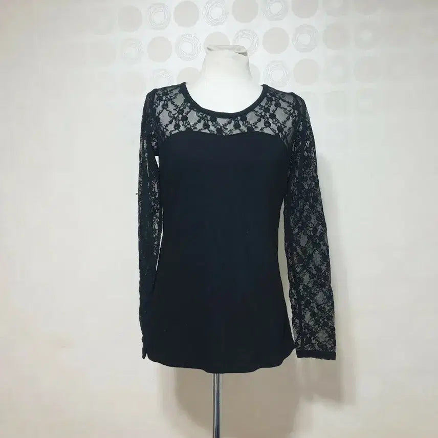 [BUNJANG] Black T-shirt Set / 블랙티셔츠55/레이스티55/티셔츠55