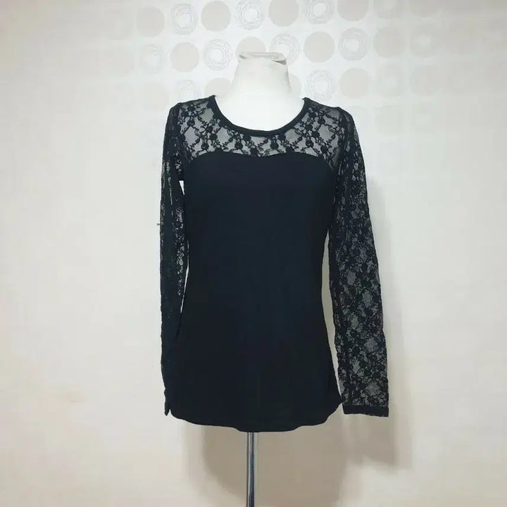 [BUNJANG] Black T-shirt Set / 블랙티셔츠55/레이스티55/티셔츠55