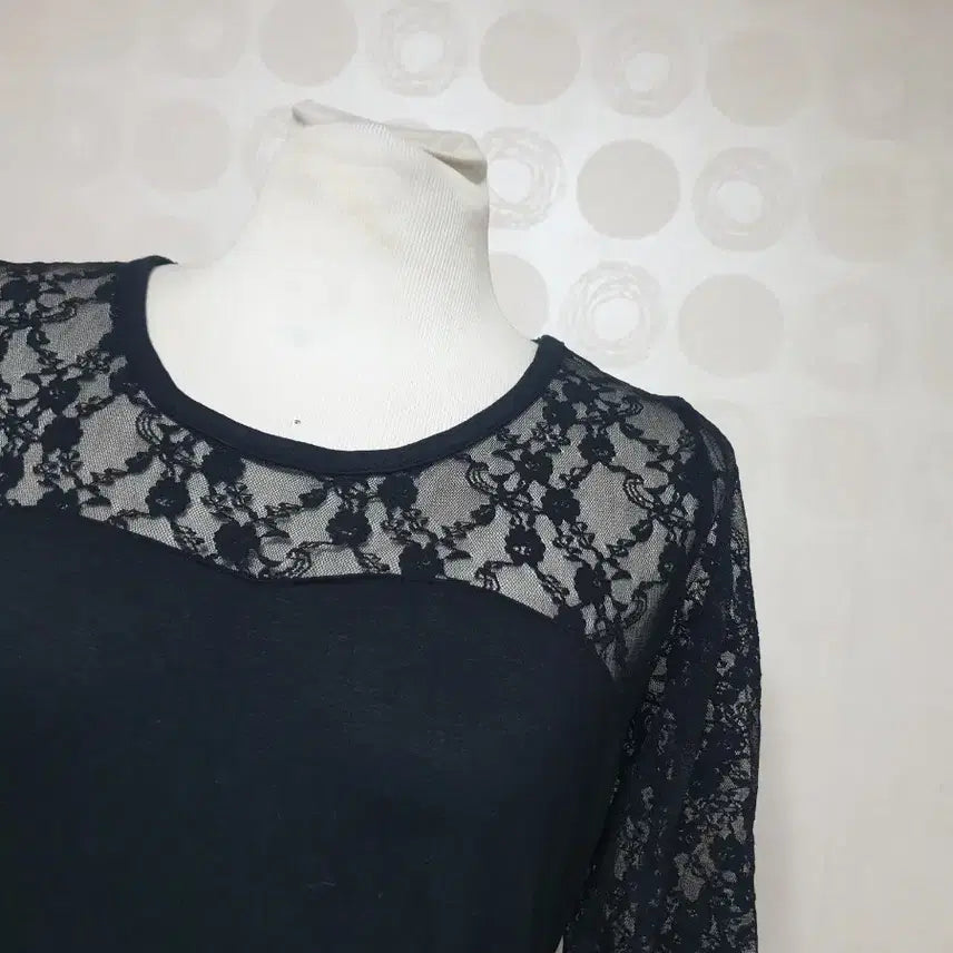 [BUNJANG] Black T-shirt Set / 블랙티셔츠55/레이스티55/티셔츠55
