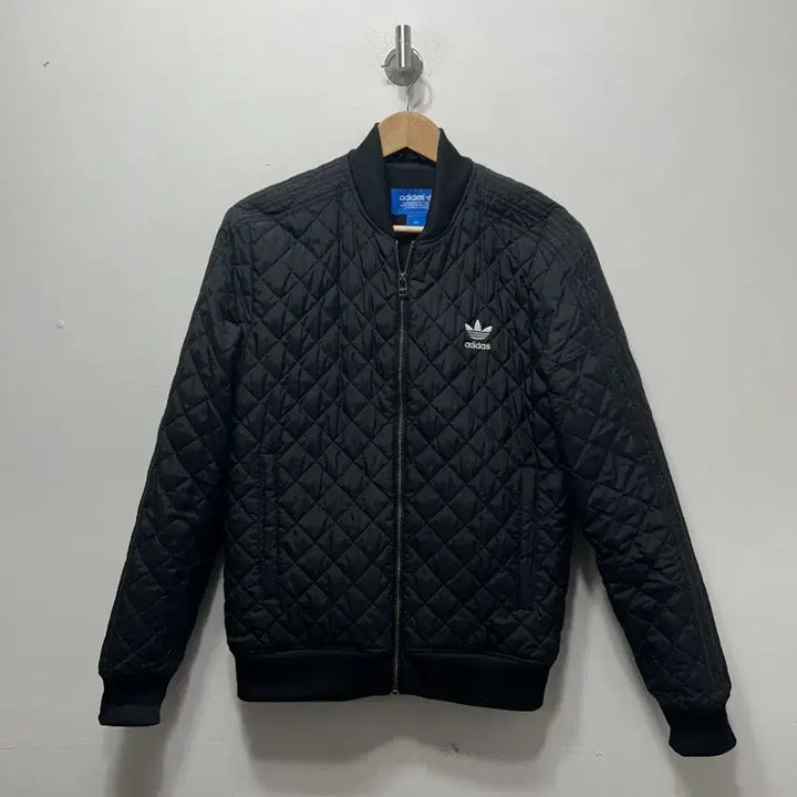 [BUNJANG] Adidas Quilted Black Bomber Jacket M / 아디다스 퀼팅 블랙 봄버 자켓 M