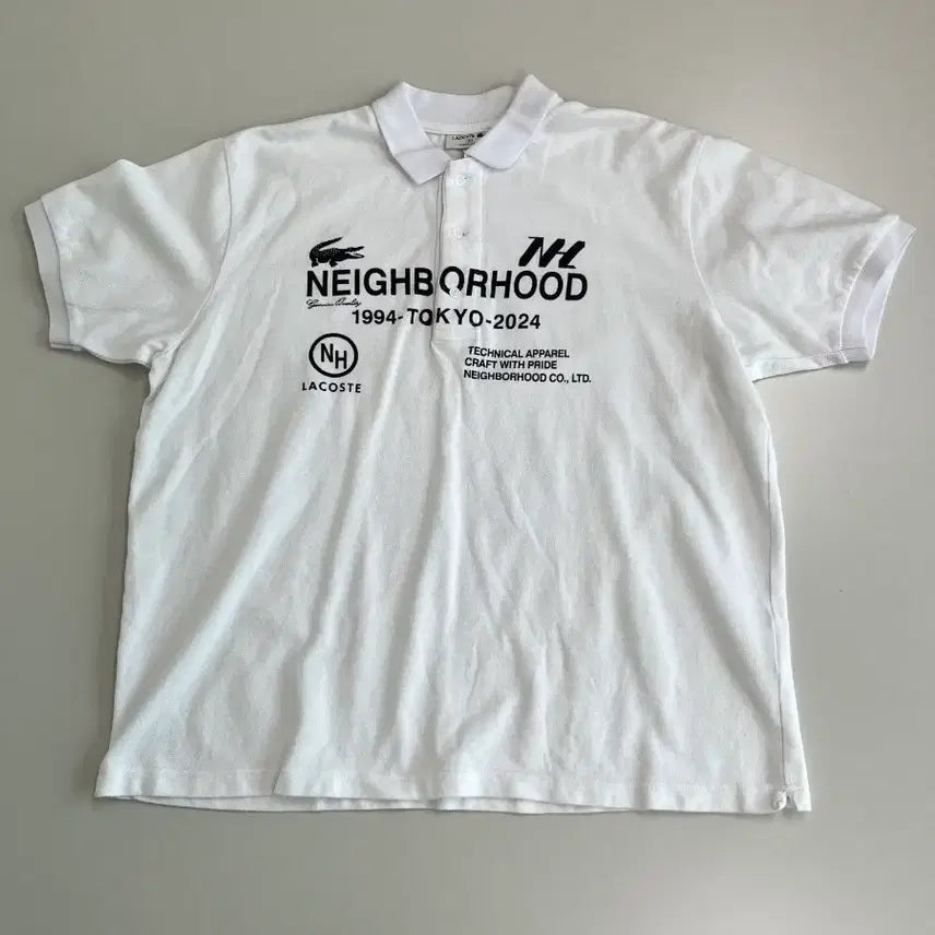 [BUNJANG] Lacoste x Neighborhood Original Polo Shirt White / [정품] 라코스테 X 네이버후드 오리지널 폴로 셔츠 화이트