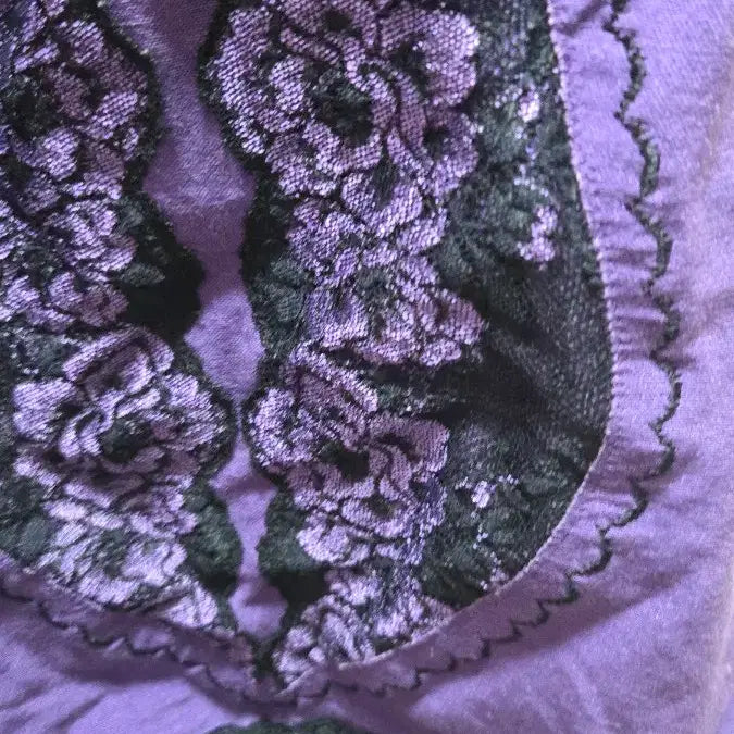 [BUNJANG] Purple Lace Short Sleeve Bodysuit 90 / 퍼플 레이스 여성 반팔 바디수트 90