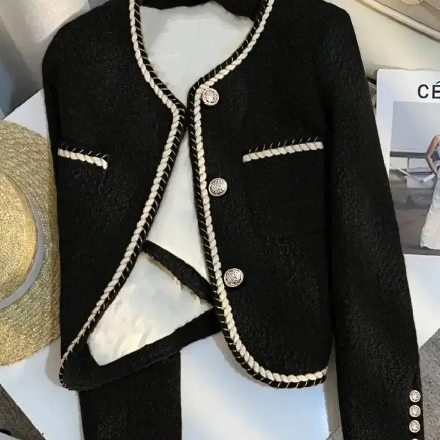 [BUNJANG] High-Quality Tweed Black Jacket / 새상품 고퀄 트위드 블랙 자켓