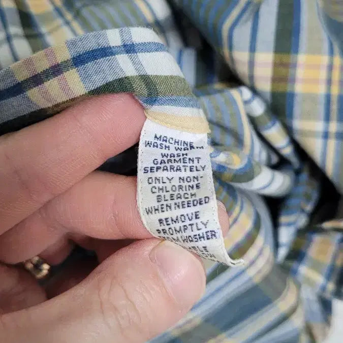 [BUNJANG] Polo Ralph Lauren Green Multi-color One Pocket Checkered Short Sleeve Shirt / [M-100]폴로랄프로렌 그린멀티컬러 원포켓 체크반팔셔츠 실측L