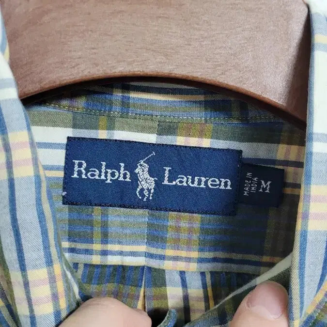 [BUNJANG] Polo Ralph Lauren Green Multi-color One Pocket Checkered Short Sleeve Shirt / [M-100]폴로랄프로렌 그린멀티컬러 원포켓 체크반팔셔츠 실측L