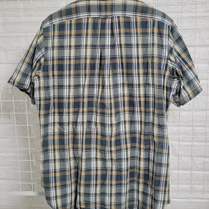 [BUNJANG] Polo Ralph Lauren Green Multi-color One Pocket Checkered Short Sleeve Shirt / [M-100]폴로랄프로렌 그린멀티컬러 원포켓 체크반팔셔츠 실측L