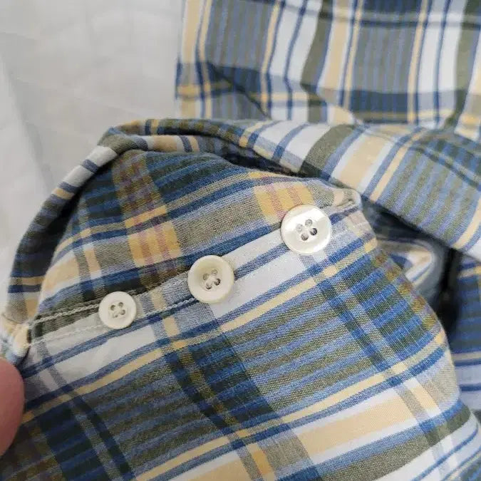 [BUNJANG] Polo Ralph Lauren Green Multi-color One Pocket Checkered Short Sleeve Shirt / [M-100]폴로랄프로렌 그린멀티컬러 원포켓 체크반팔셔츠 실측L