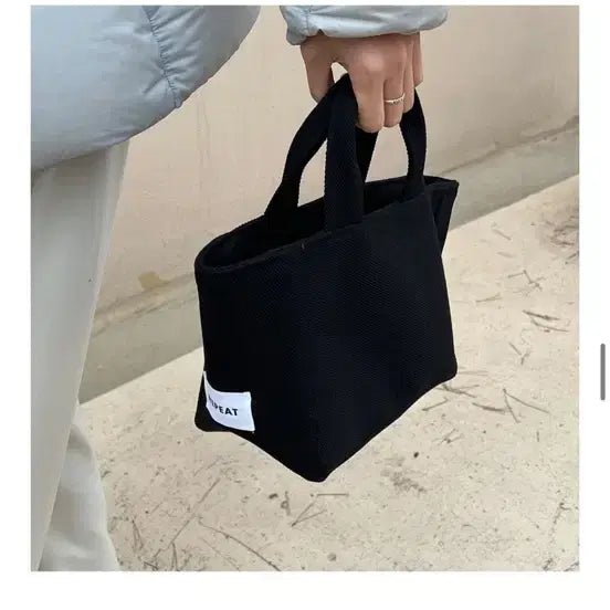 [BUNJANG] Repeat Black Mini Tote Bag Canvas Bag / 리핏 repeat 블랙 미니 토트백 캔버스 가방
