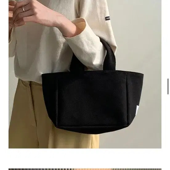 [BUNJANG] Repeat Black Mini Tote Bag Canvas Bag / 리핏 repeat 블랙 미니 토트백 캔버스 가방