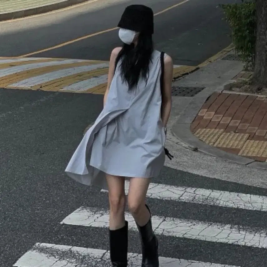 [BUNJANG] Trimming Bird Mini Dress (Gray) / 트리밍버드 소아 미니원피스 (Gray)