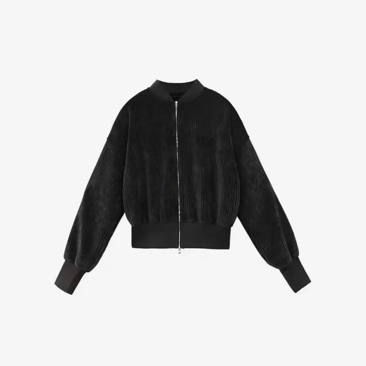 [BUNJANG] Trimming Bird Corduroy Velvet Zip-up (Charcoal) / 트리밍버드 코듀로이 벨벳 집업 (Charcoal)