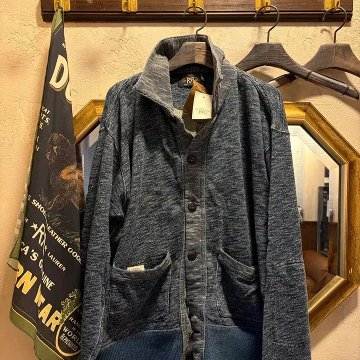 [BUNJANG] RRL Indigo Dyed Cardigan L-XL / 더블알엘 rrl 인디고 가디건 L-XL