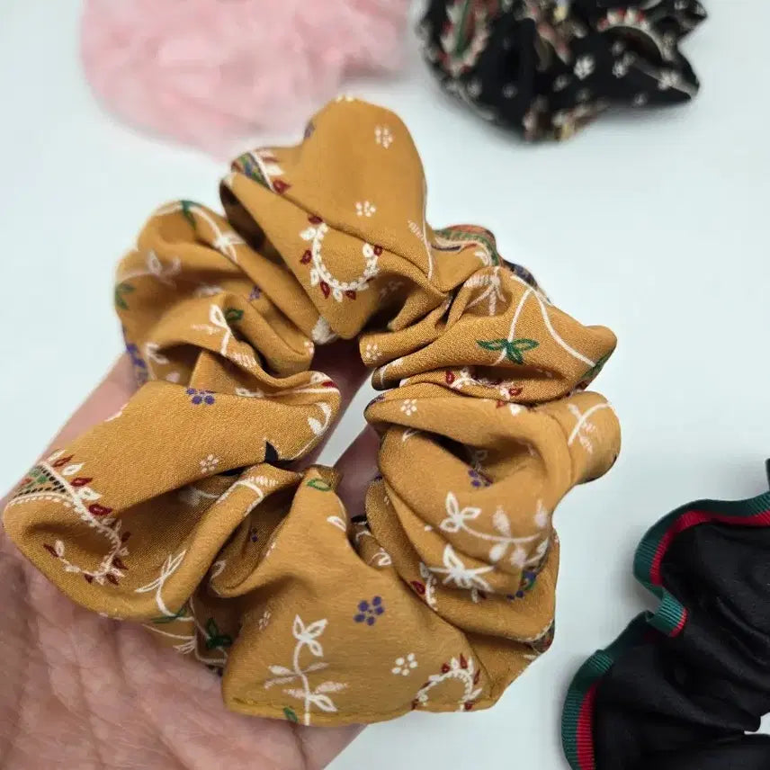 [BUNJANG] Patterned Scrunchie Set / 패턴/무늬 스크런치 4개 세트 [새상품]