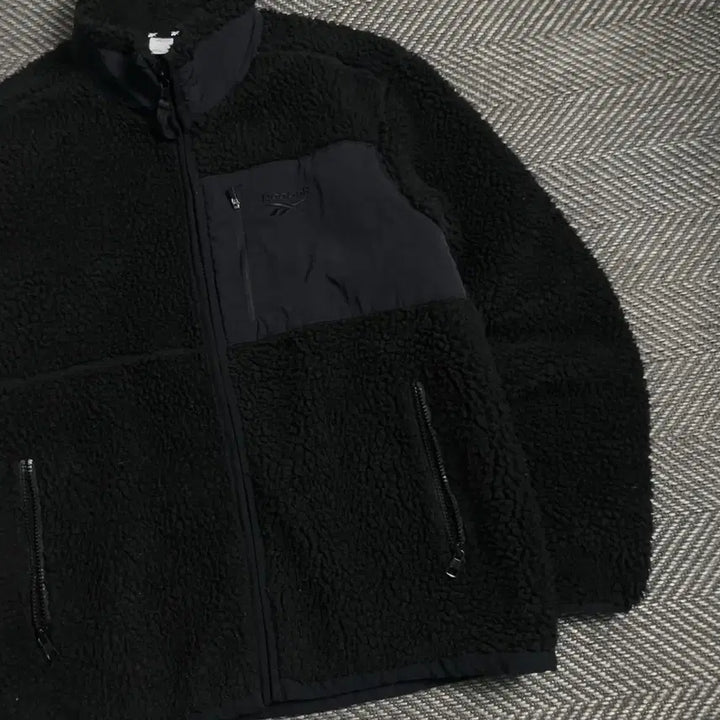 [BUNJANG] Reebok Sherpa Fleece Jacket Black / 00s 리복 쉐르파 플리스 자켓 블랙o 4917