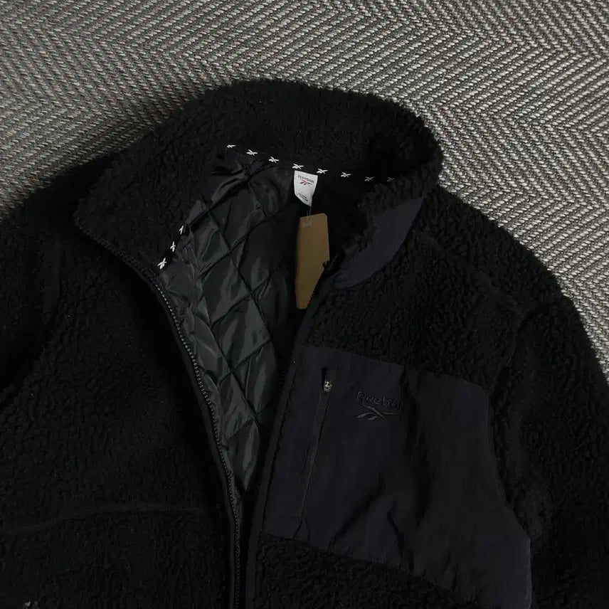 [BUNJANG] Reebok Sherpa Fleece Jacket Black / 00s 리복 쉐르파 플리스 자켓 블랙o 4917