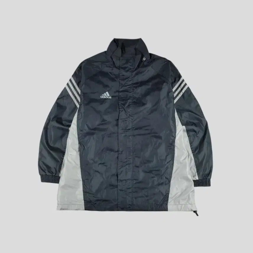 [BUNJANG] Adidas 90s Black Gray Raglan Mesh Tracksuit Set / 아디다스 90s 블랙 그레이 배색 로고 삼선 레글런 이너메쉬 올드스쿨 바