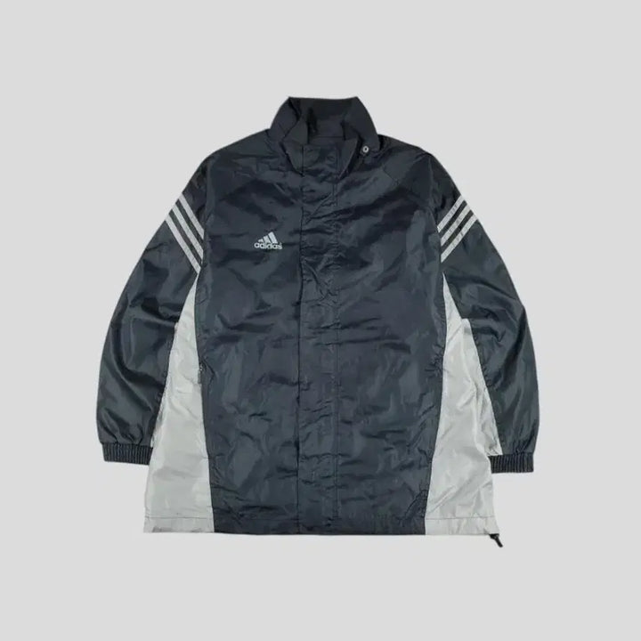 [BUNJANG] Adidas 90s Black Gray Raglan Mesh Tracksuit Set / 아디다스 90s 블랙 그레이 배색 로고 삼선 레글런 이너메쉬 올드스쿨 바