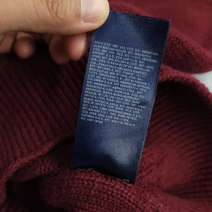 [BUNJANG] Tommy Hilfiger Cable Knit Sweater / 타미힐피거 버건디 케이블패턴 꽈배기패턴 라운드넥 울 코튼블렌드 니트 M