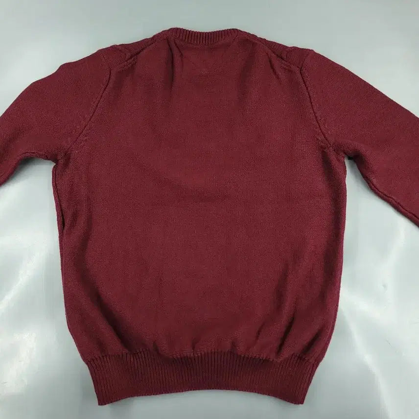 [BUNJANG] Tommy Hilfiger Cable Knit Sweater / 타미힐피거 버건디 케이블패턴 꽈배기패턴 라운드넥 울 코튼블렌드 니트 M