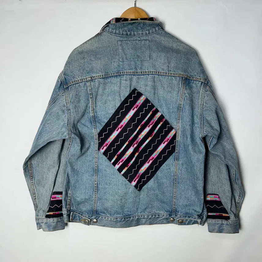[BUNJANG] El Huarache Aztec Pattern Denim Jacket / [El Huarache] 엘 우아라체 아즈텍 패턴 데님자켓