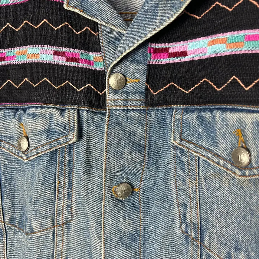 [BUNJANG] El Huarache Aztec Pattern Denim Jacket / [El Huarache] 엘 우아라체 아즈텍 패턴 데님자켓