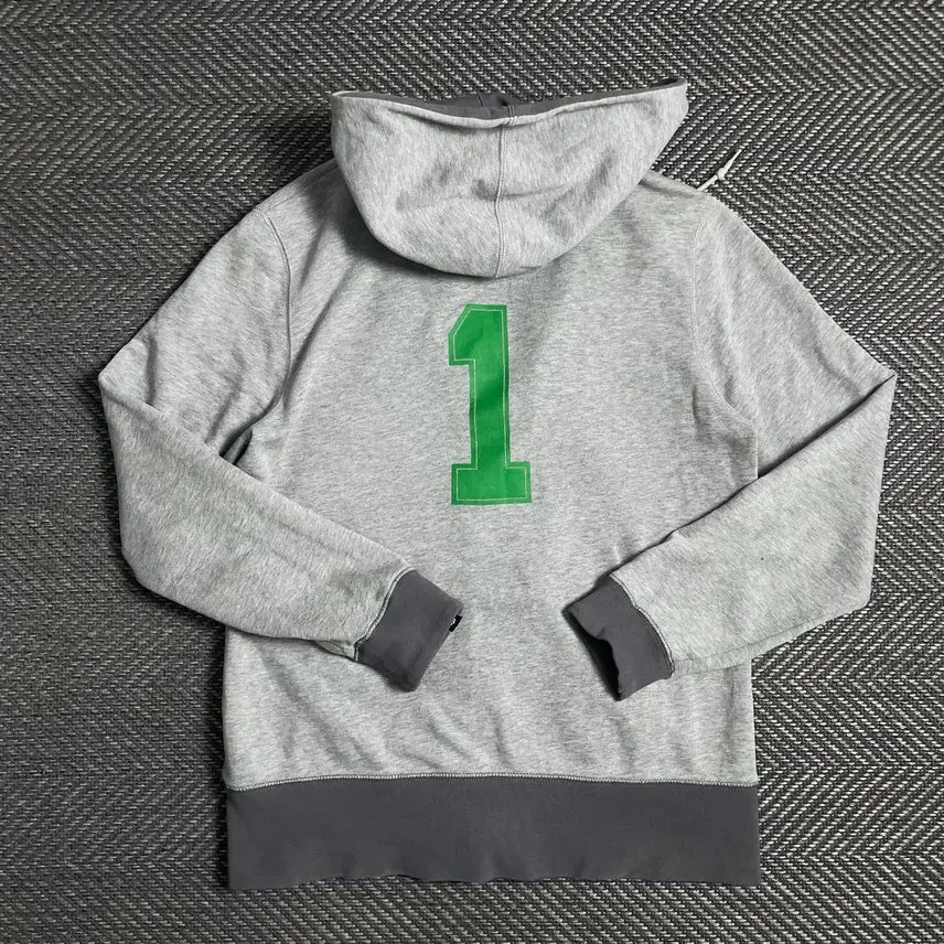 [BUNJANG] Nike Patchwork Gray Hoodie Zip-up / 나이키 와펜 패치워크 그레이 후드집업 y 4908