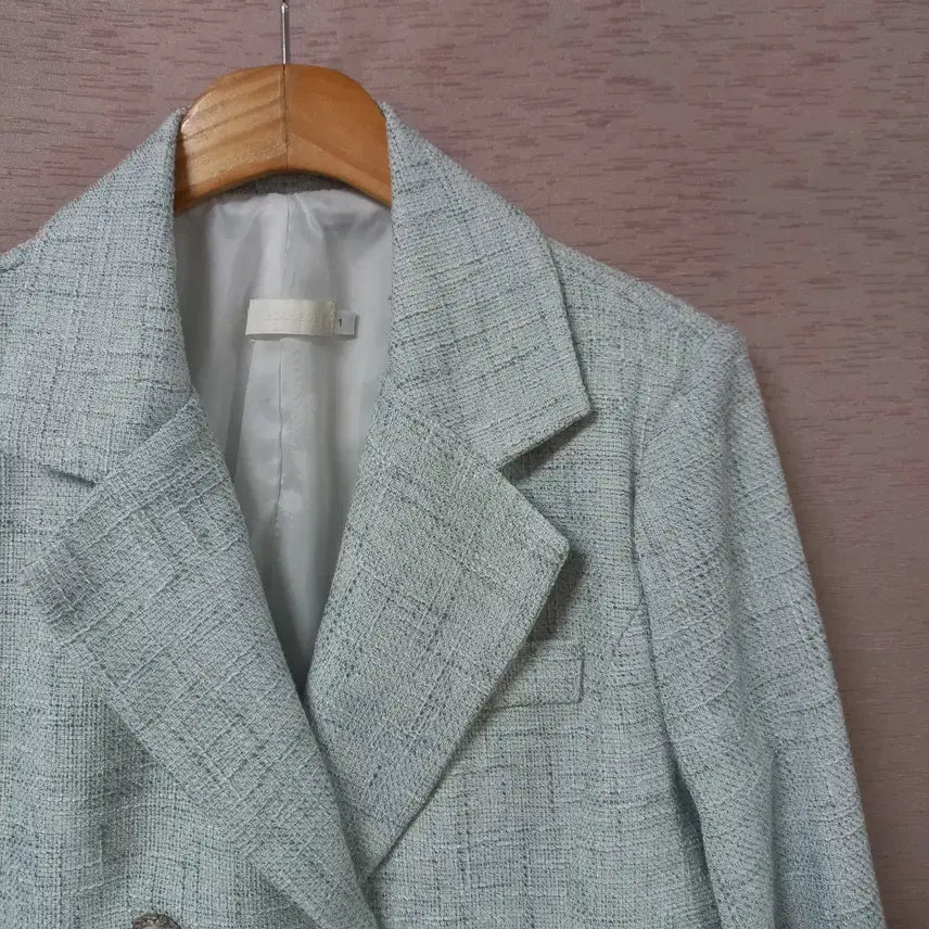 [BUNJANG] B3-27 Pleated Hem Double Button Long Jacket / B3-27/밑단주름 더블버튼 롱자켓 여성