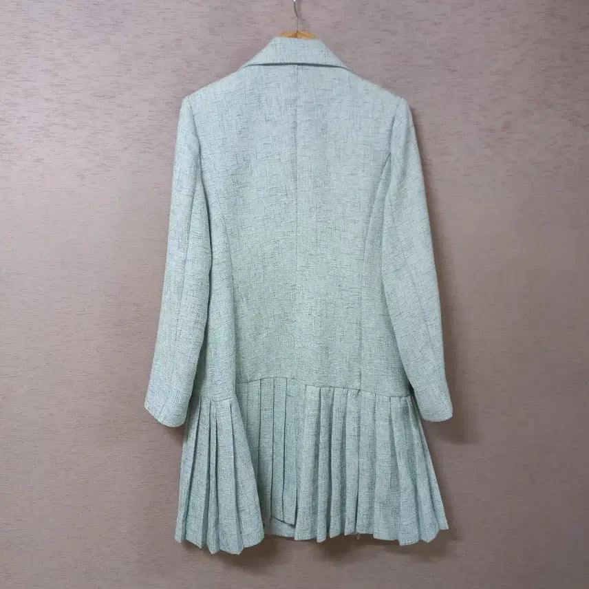 [BUNJANG] B3-27 Pleated Hem Double Button Long Jacket / B3-27/밑단주름 더블버튼 롱자켓 여성