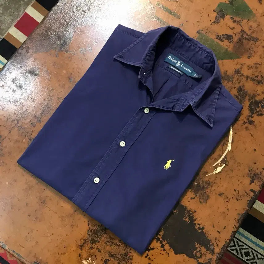 [BUNJANG] Polo Ralph Lauren Light Navy Cotton Shirt / 폴로랄프로렌 라이트 네이비 코튼 셔츠 남방 남성 102 여성 루즈핏