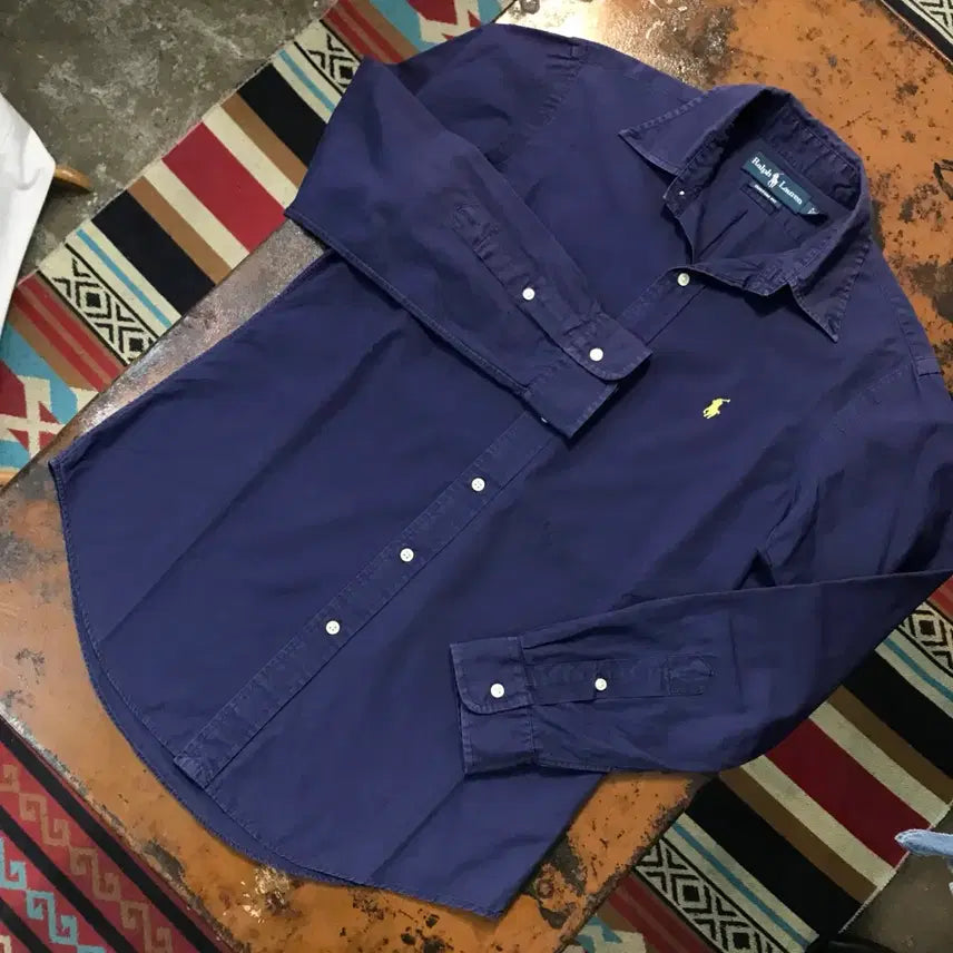 [BUNJANG] Polo Ralph Lauren Light Navy Cotton Shirt / 폴로랄프로렌 라이트 네이비 코튼 셔츠 남방 남성 102 여성 루즈핏