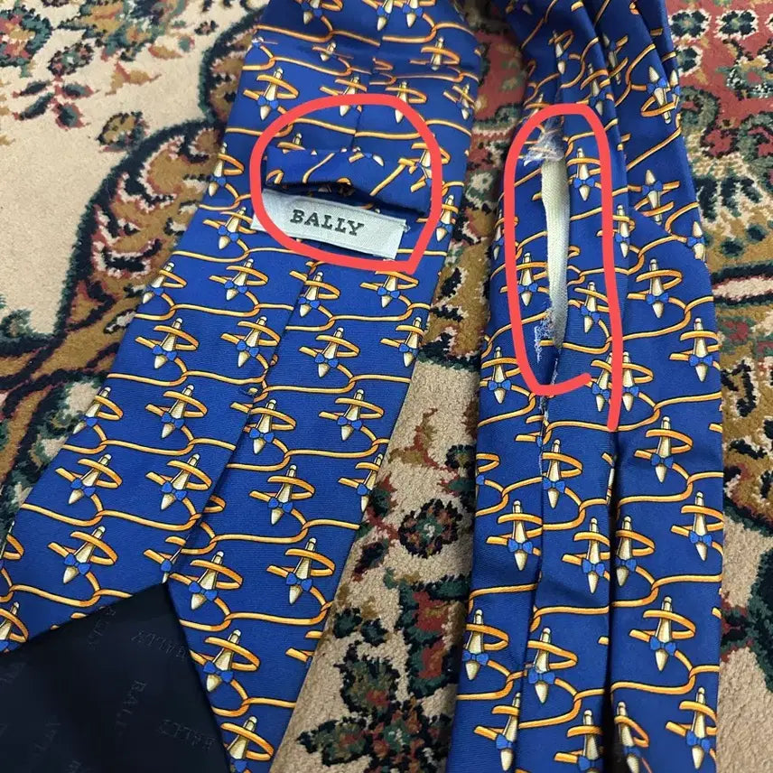 [BUNJANG] BALLY Silk Tie / 발리 BALLY 명품 넥타이 악세사리 (고정매듭 탈락/뒷면 매듭 탈락)