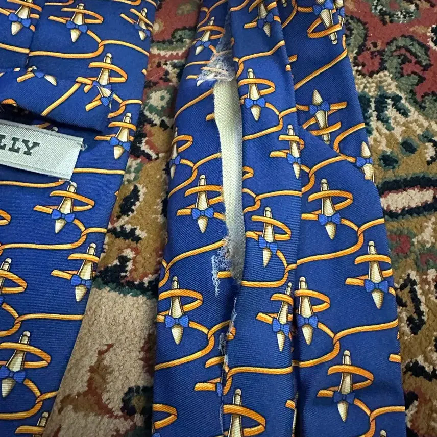[BUNJANG] BALLY Silk Tie / 발리 BALLY 명품 넥타이 악세사리 (고정매듭 탈락/뒷면 매듭 탈락)