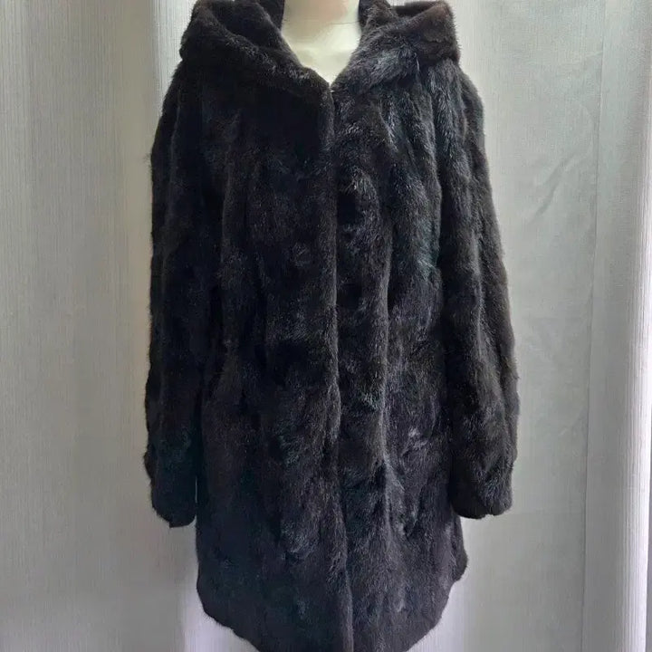 [BUNJANG] Jindo Klever Mink Hooded Half Coat / 진도 Klever 밍크 후드 하프 코트55~66