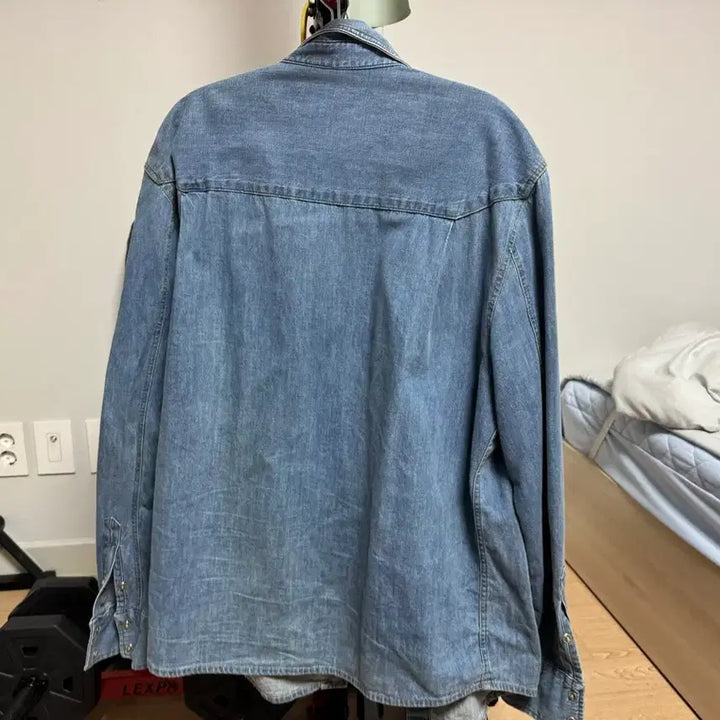 [BUNJANG] Elmood Terry Denim Shirt Blue Indigo 46 / 엘무드 테리 데님 셔츠 블루 인디고 46
