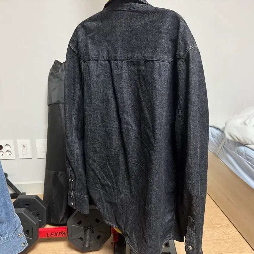 [BUNJANG] Elmood Terry Denim Shirt Blue Indigo 46 / 엘무드 테리 데님 셔츠 블루 인디고 46