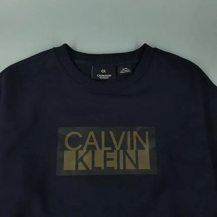 [BUNJANG] Calvin Klein Performance Cotton Blend Color Block Logo T-shirt / 캘빈클라인 퍼포먼스 네이비 블랙 카키 배색 스펠아웃 박스로고 코튼블렌드