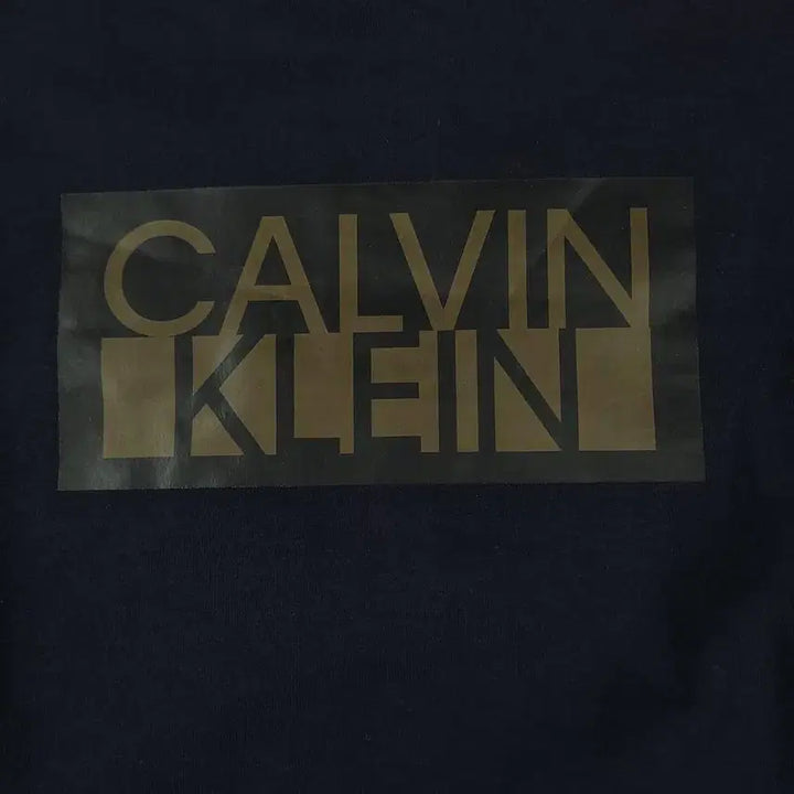[BUNJANG] Calvin Klein Performance Cotton Blend Color Block Logo T-shirt / 캘빈클라인 퍼포먼스 네이비 블랙 카키 배색 스펠아웃 박스로고 코튼블렌드