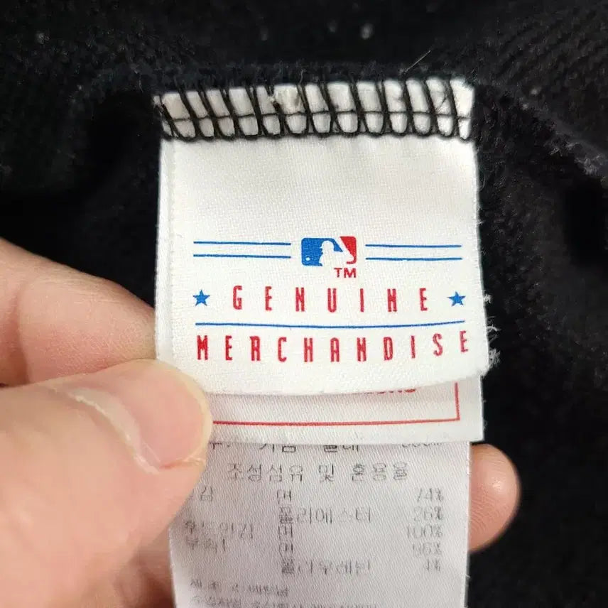 [BUNJANG] MLB New York Yankees Logo Cotton Blend Hoodie / MLB 엠엘비 피그먼트 블랙 화이트 뉴욕 양키즈 로고 코튼블렌드 후드 티