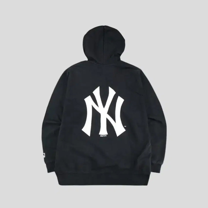 [BUNJANG] MLB New York Yankees Logo Cotton Blend Hoodie / MLB 엠엘비 피그먼트 블랙 화이트 뉴욕 양키즈 로고 코튼블렌드 후드 티