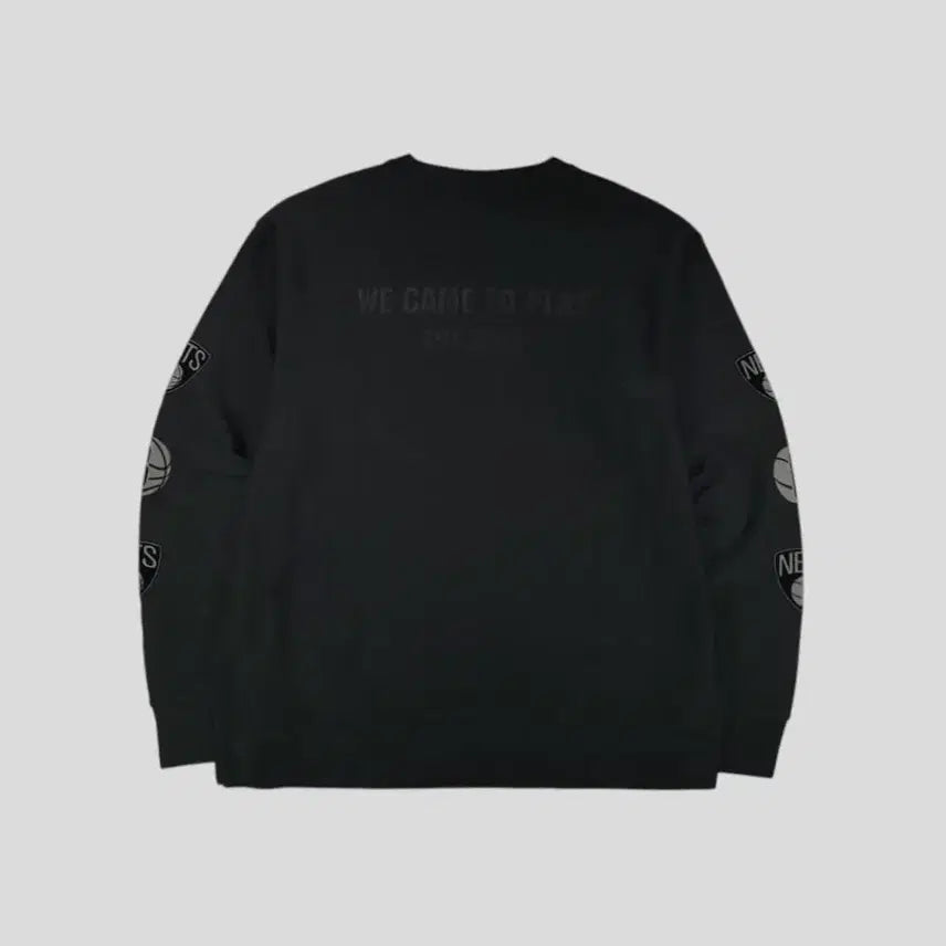 [BUNJANG] NBA Brooklyn Nets Kangaroo Pocket Sweatshirt / NBA 엔비에이 블랙 그레이 배색 브루클린 네츠 캥거루포켓 맨투맨 티셔츠