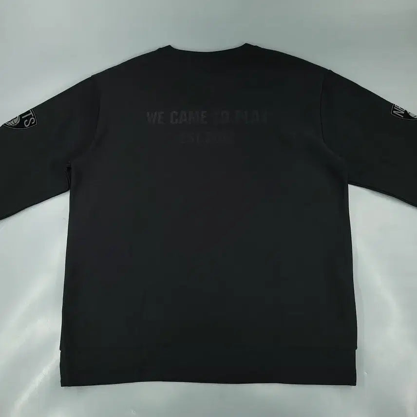 [BUNJANG] NBA Brooklyn Nets Kangaroo Pocket Sweatshirt / NBA 엔비에이 블랙 그레이 배색 브루클린 네츠 캥거루포켓 맨투맨 티셔츠