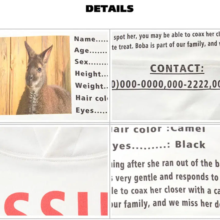 [BUNJANG] CFIERCE Missing Kangaroo Printed Hoodie / CFIERCE 씨피어스 MISSING 캥거루 프린팅 후드티