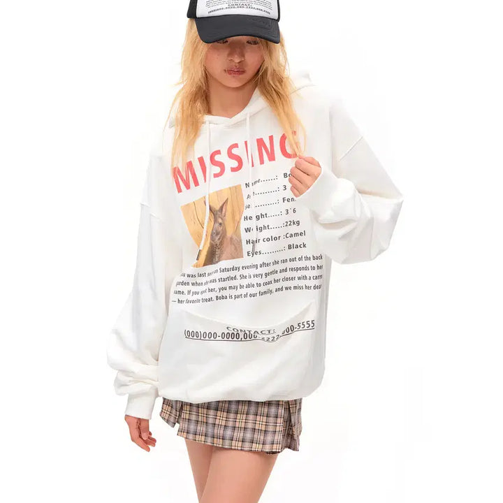 [BUNJANG] CFIERCE Missing Kangaroo Printed Hoodie / CFIERCE 씨피어스 MISSING 캥거루 프린팅 후드티