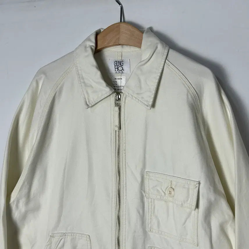 [BUNJANG] GUNG HO White Work Jacket / [GUNG HO] 궁호 화이트 워크자켓